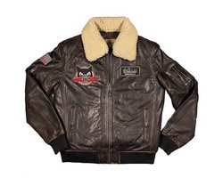 Warson Motors - Herren US Navy Tomcat Leather Jacket, brown