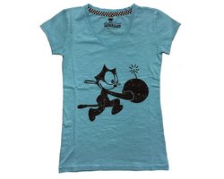 Warson Motors - Damen T-Shirt Felix Bomber, targa blue