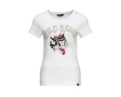 Queen Kerosin - Damen T-Shirt "Wild Rebel", weiss