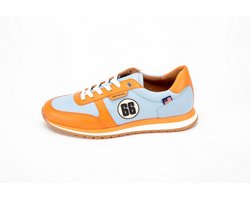 CLASSIC LEGEND MOTORS - Men's 24h Le Mans 66 Leather Sneakers, Sky Blue/Orange