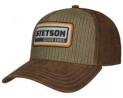 STETSON - Trucker Cap Cotton Linen Stripe, brown / olive stripe