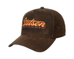 STETSON - Trucker Cap Cotton Linen Stripe, brown / olive stripe
