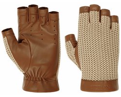 STETSON - Summer Gloves Sheep Nappa & Knit, braun-beige