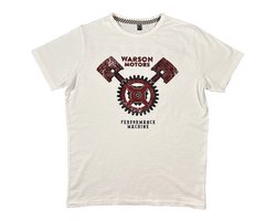 Warson Motors - Herren T-Shirt Piston, weiss