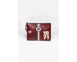 CLASSIC LEGEND MOTORS - Steve McQueen Handgelenktasche Jim, Leder, dark red