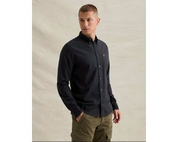 PME LEGEND - Herren Oxford-Langarmhemd mit Garment-Dye-Waschung und Button-down-Kragen