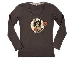 Warson Motors - langärmeliges Damen T-Shirt Speed wolf, carbone