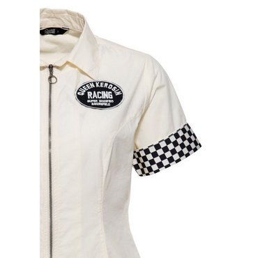 Queen Kerosin - Damen Bluse 'Super Modified', offwhite 