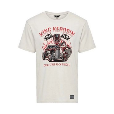 King Kerosin - Herren T-Shirt DRAGSTRIP, offwhite 