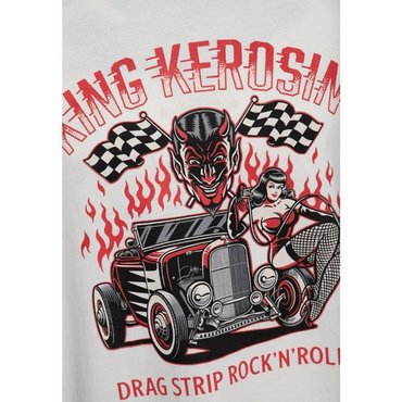 King Kerosin - Herren T-Shirt DRAGSTRIP, offwhite 