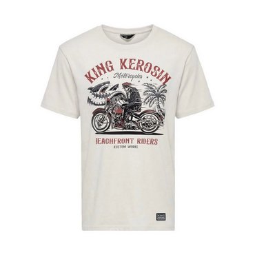 King Kerosin - Herren T-Shirt Beachfront riders, offwhite 