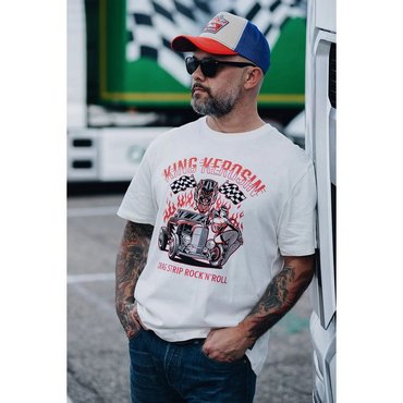 King Kerosin - Herren T-Shirt DRAGSTRIP, offwhite 