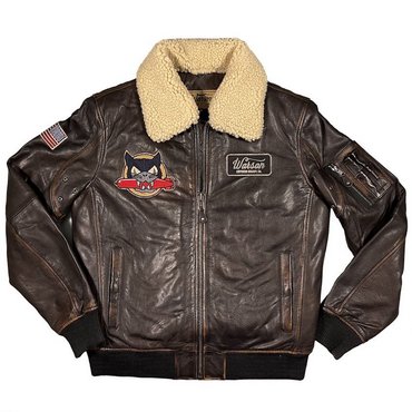 Warson Motors - Herren US Navy Tomcat Leather Jacket, brown 