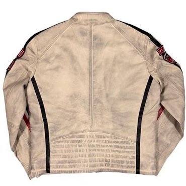 Warson Motors - Herren Daytona Leather Jacket, smoke white 