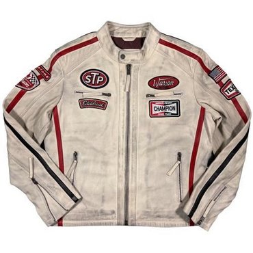 Warson Motors - Herren Daytona Leather Jacket, smoke white 