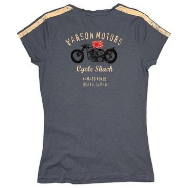 Warson Motors - Damen T-Shirt Motorcycle Kamikaze, blau 