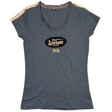 Warson Motors - Damen T-Shirt Motorcycle Kamikaze, blau 