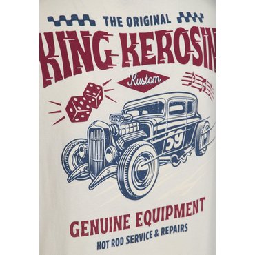 King Kerosin - Herren T-Shirt HOT ROD SERVICE & REPAIR, offwhite 