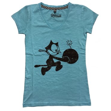 Warson Motors - Damen T-Shirt Felix Bomber, targa blue 