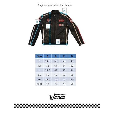 Warson Motors - Herren Daytona Leather Jacket, smoke white 