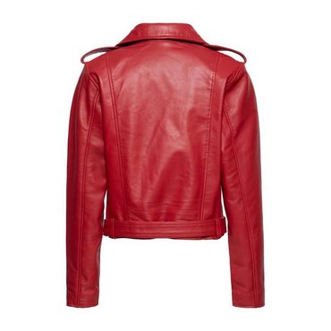 Queen Kerosin - Damen Lederjacke Marlon mit Leo Printing, rot, Gr. M* 