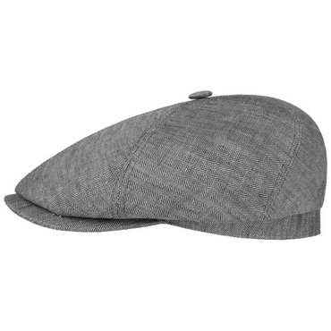 STETSON - 6 Panel Cap, graues Fischgrätenmuster 