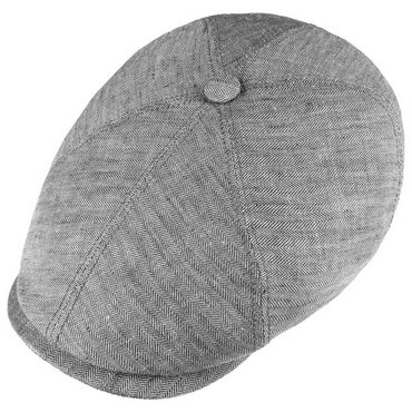 STETSON - 6 Panel Cap, graues Fischgrätenmuster 