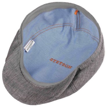 STETSON - 6 Panel Cap, graues Fischgrätenmuster 