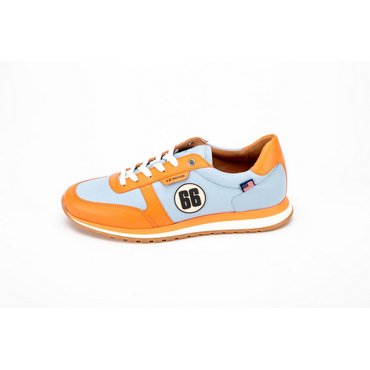 CLASSIC LEGEND MOTORS - Men's 24h Le Mans 66 Leather Sneakers, Sky Blue/Orange 