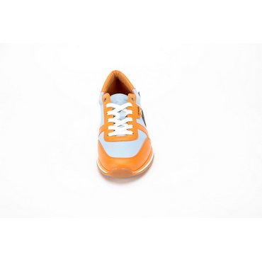 CLASSIC LEGEND MOTORS - Men's 24h Le Mans 66 Leather Sneakers, Sky Blue/Orange 