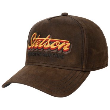 STETSON - Trucker Cap Cotton Linen Stripe, brown / olive stripe 