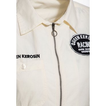 Queen Kerosin - Damen Bluse 'Super Modified', offwhite 