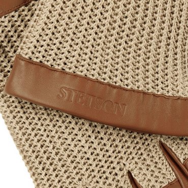 STETSON - Summer Gloves Sheep Nappa & Knit, braun-beige 