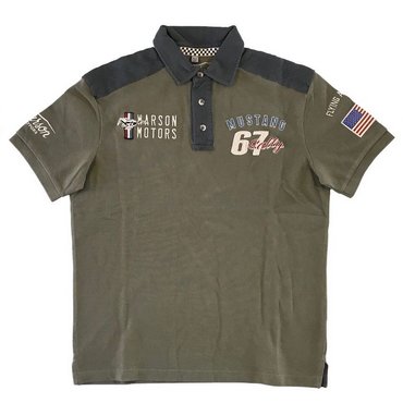 Warson Motors - Herren Polo-Shirt Polo Mustang Sally, olive 
