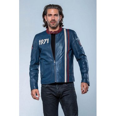 CLASSIC LEGEND MOTORS - Steve McQueen Lederjacke Gus5, royal blue, Gr. XXL* 