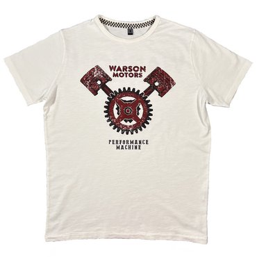 Warson Motors - Herren T-Shirt Piston, weiss 