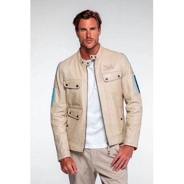 CLASSIC LEGEND MOTORS - Le Mans Lederjacke Lagache, ecru 