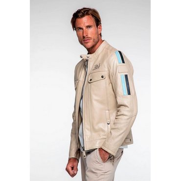 CLASSIC LEGEND MOTORS - Le Mans Lederjacke Lagache, ecru 
