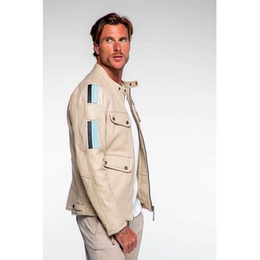 CLASSIC LEGEND MOTORS - Le Mans Lederjacke Lagache, ecru 