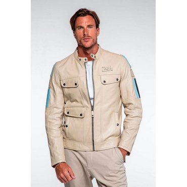 CLASSIC LEGEND MOTORS - Le Mans Lederjacke Lagache, ecru 