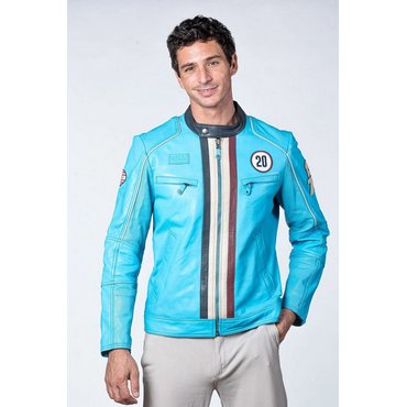 CLASSIC LEGEND MOTORS - Steve McQueen Lederjacke Liam, norse blue, Gr. L* 