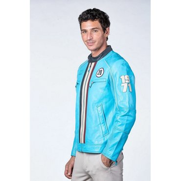 CLASSIC LEGEND MOTORS - Steve McQueen Lederjacke Liam, norse blue, Gr. L* 