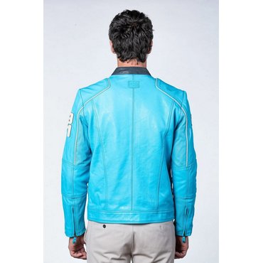 CLASSIC LEGEND MOTORS - Steve McQueen Lederjacke Liam, norse blue, Gr. L* 