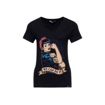 Queen Kerosin - Damen T-Shirt " We can do it", schwarz 