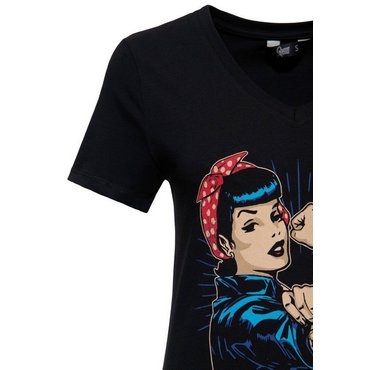 Queen Kerosin - Damen T-Shirt " We can do it", schwarz 