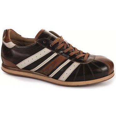 KAMO-GUTSU - Herren-Sneaker, Tifo-Line, Nero-Cognac 