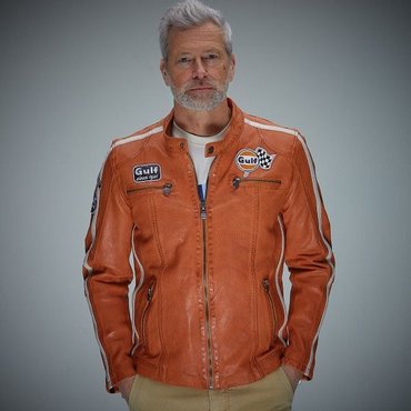 Grandprix Originals - 125 Gulf Vintage Race Jacket, orange 