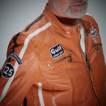 Grandprix Originals - 125 Gulf Vintage Race Jacket, orange 
